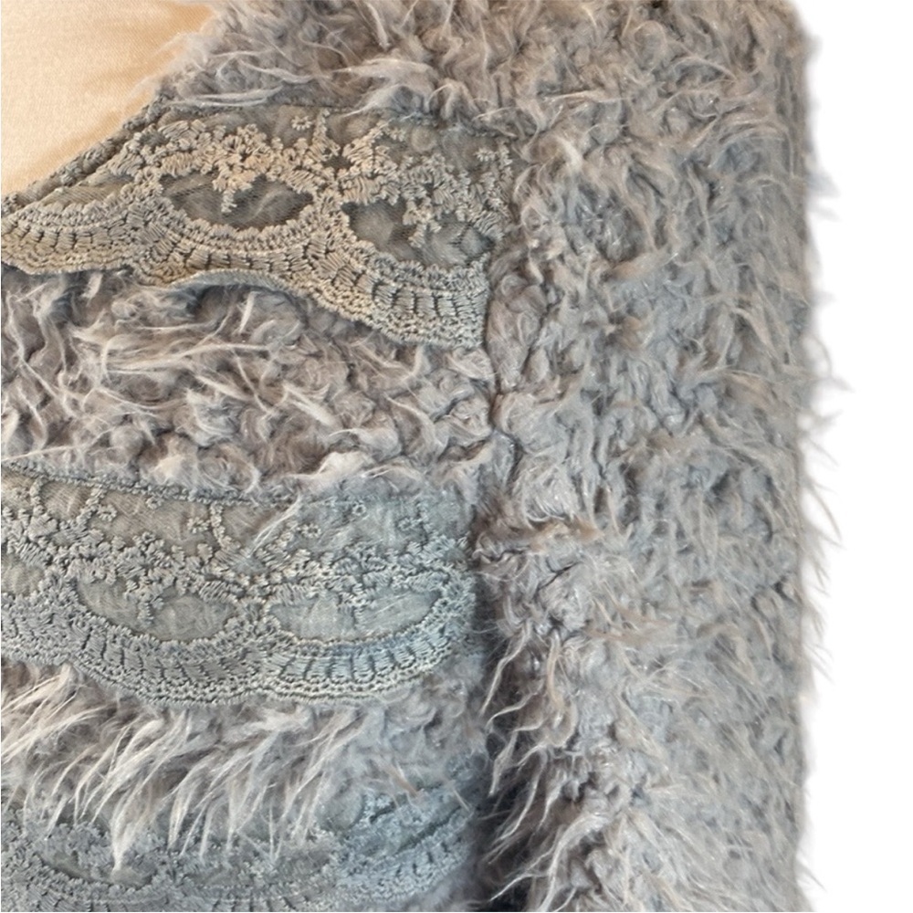 Lace Inlay Fuzzy Jacket - Picture 10 of 14